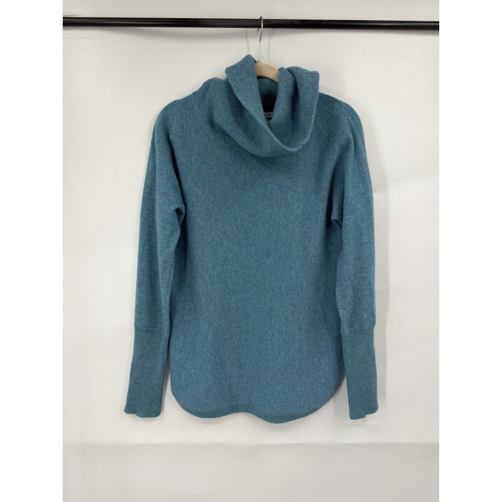 Max Studio 100% Cashmere Sweater Women S Blue Cowl Neck Luxury Quiet Luxury